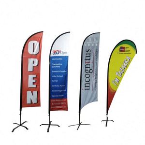 Bulk Customize Print Your Own Design DIY OEM Polyester Fiberglass Pennant Heat Transfer Printed Custom Beach Flag - Product Image 3