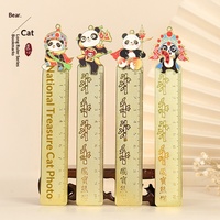 Marque-pages en métal à pampilles imprimés UV sur le thème du panda, style chinois, avec règle, coffret cadeau pour les étudiants débutant l'année scolaire