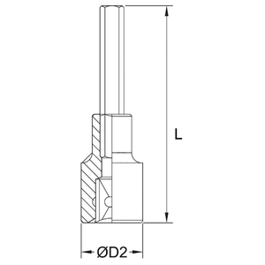 Llave de vaso industrial Fervi con inserto hexagonal largo de 12 mm, 100 mm de longitud, accionamiento de 1/2 pulgada para reparación automotriz - Product Image 1