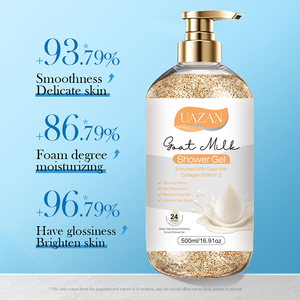 Gel Mandi susu kambing kolagen organik, cairan pelembap grosir parfum feminin pemutih Eksfoliasi tubuh - Product Image 5