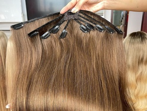 Extensiones de Cabello con Clip Tipo Pulpo, Venta al Por Mayor de Fábrica, Cabello de Pulpo Grado 12A, Sin Enredos, Sin Caída, Color Personalizado - Product Image 1