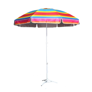 Paraguas Fabricante Anuncio Promocional Exterior Heavy Duty High Wind 8 Foot <span class=keywords><strong>Sombrilla</strong></span> de playa a prueba de viento con ancla de arena - Product Image 1