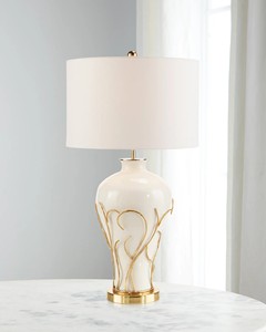Lámpara de Escritorio de Cerámica China en Oferta, con Pantalla de Tela Verde, Luz de Estudio con Fuente LED, Alimentación Eléctrica para Hoteles - Product Image 1