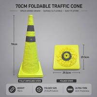 Cône de signalisation réfléchissant vert pliable, cône de sécurité routière portable pour la construction et le contrôle du trafic