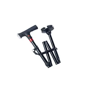 Multifunctional Crutch Lighting Alarm FM Radio Three-in-one Cane Non-slip Telescopic Adjustment Aluminum Alloy Crutch