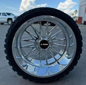 Polierte Silberne Tiefbett Felge Konkav Offroad 24x14/12 8x170/8x180/6x139.7/8x165.1 Geschmiedete Räder für SUV Pickup <span class=keywords><strong>Truck</strong></span> Ford - Product Image 6