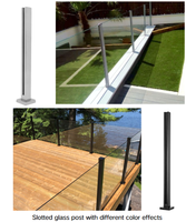 Support latéral en acier inoxydable pour garde-corps en verre trempé, main courante, balustrade, poteau à fente étanche, design industriel, poudre