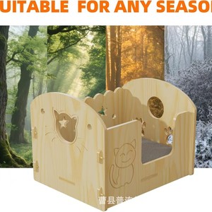 Cross-border wooden cat <b>bed</b>, pet <b>bed</b>, dog <b>bed</b>, cat <b>bed</b>, all-season <b>house</b>, home pet supplies, solid wood nest - Product Image 2