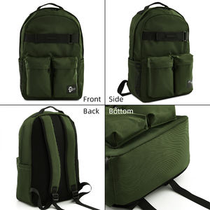 Sacs à dos scolaires unisexes en nylon Oxford de grande capacité, imperméables, tendance, avec fermeture éclair verte anti-vol en polyester - Product Image 2