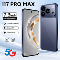 Teléfono Nuevo Desbloqueado de Marca I, 17 Pro Max, Teléfono Celular Android 4G 5G, 12GB 512GB, Cámara de 64MP, Pantalla de 6.9 Pulgadas, 4800mAh, Carga Inalámbrica
