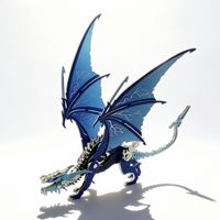 Puzzle 3D en métal Dragon de Glace et Dragon de Feu, 39 pièces, assemblage facile, fait main, jouet éducatif DIY, cadeau créatif, décorations de bureau, pour tous les âges