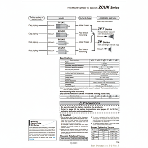 กระบอก ZCDUKC10-10D นิวเมติก SMC สำหรับใช้งานในสุญญากาศ - Product Image 1