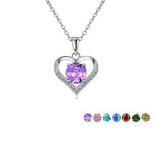 <span class=keywords><strong>Collana</strong></span> di Lusso con Pendente Moissanite '<span class=keywords><strong>Cuore</strong></span> <span class=keywords><strong>dell</strong></span>'<span class=keywords><strong>Oceano</strong></span>' da 2 Carati, Girocollo in Argento Sterling 925 per Donne - Product Image 5