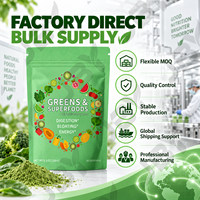 Poudre de superaliments à marque privée avec herbe de blé, spiruline, chlorelle, mélange de légumes et formule d'enzymes digestives