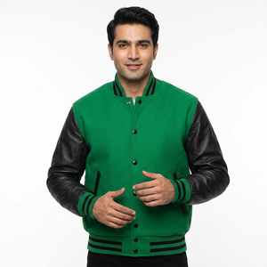Veste universitaire en polaire pour homme à manches longues avec logo personnalisé, en vente, dernier design 2024, veste universitaire en polaire pour homme, service OEM. - Product Image 1
