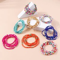 2025 Lot de 5 Bracelets d'Amitié d'Été pour Surfistes, Perles Personnalisées, Ensemble de Bracelets Empilables en Perles