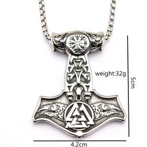 Viking Thor Hammer Pendant Necklace Stainless Steel Unisex Nordic Symbol Gift Jewelry Hip Hop Style - Product Image 5