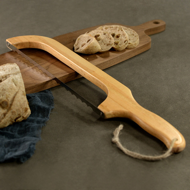 Serrated Bread Scoring Knife with Wooden Handle Baking & Pastry Tool for Homemade Bagels & Pastries