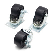 Ensemble de 4 roulettes robustes en polyuréthane et acier avec système de double verrouillage pour la protection des sols et des étagères de rangement