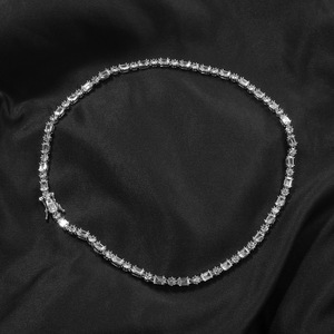 New European and American Style Zircon Inlaid Tennis <b>Chain</b> Hip Hop Fashion Unisex Clavicle Necklace - Product Image 5