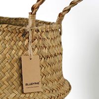 Panier de rangement en osier tressé en rotin et en jonc de mer pour plantes, panier de rangement pliable simple fait à la main