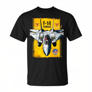 T-shirt Grafica F-14 Tomcat Fighter Jet da Uomo, Manica Corta, Girocollo, Stampa Digitale, Abbigliamento Promozionale - Product Image 3