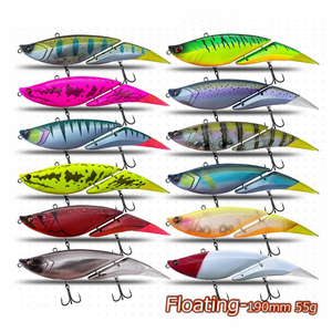 2026 <span class=keywords><strong>GAMA</strong></span> 190mm 55g Leurre de pêche rigide multi-articulé 2 segments, flottant, à queues DIY, pour pêche au bar, leurre nageur artificiel, wobbler - Product Image 2