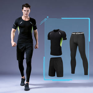 Ropa Deportiva de Entrenamiento Personalizada para Hombre, Conjunto Deportivo de Compresión de 3 Piezas, Conjuntos de Fitness para <span class=keywords><strong>Gimnasio</strong></span> - Product Image 4
