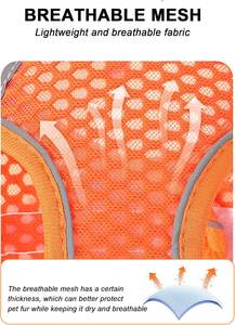 애완 동물 용품 스텝 인 에어 개 조끼 작은 개와 고양이를 위한 전천후 메쉬 하네스 핑크 녹색 사용자 정의 색상 XXX-작은 가슴 - Product Image 3