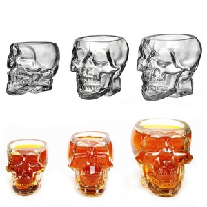 Vaso de <span class=keywords><strong>cristal</strong></span> de cuarzo transparente con forma de <span class=keywords><strong>Calavera</strong></span>, vaso de 75ml - Product Image 1