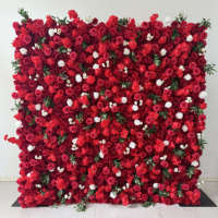 Panneau mural de fleurs artificielles en soie rose, fait main, imperméable, moderne, pour décoration de mariage, fête ou événement