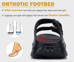 Sandali da donna comodi supporto per arco <span class=keywords><strong>plantare</strong></span> fascite regolabile cuscino spesso diapositive sportive riduce pantofole ortopediche - Product Image 4