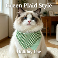 Bandana réglable à carreaux pour animaux de compagnie, en polyester doux, foulard triangulaire pour chats et chiens de petite et moyenne taille