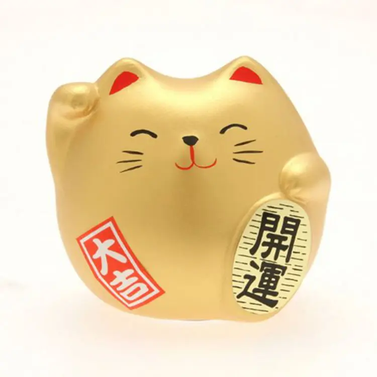 Personalizado japonés gato de la fortuna de la muñeca de resina de decoración de dibujos animados creativo gato de La Fortuna amigo regalos decoración Linda