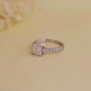 <b>Emerald</b> Cut Moissanite <b>Ring</b> 925 <b>Silver</b> Elegant Engagement <b>Ring</b> for Women Simple Stylish Jewelry for Gift and Daily Wear - Product Image 3