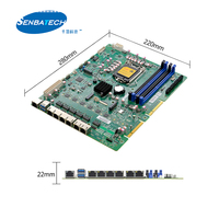 Carte mère industrielle embarquée Mini ITX Firewall 6 Lan LGA1200 4*DDR4 VGA 2 COM 4 USB SIM WIN Linux TPM FPC