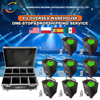 Projecteurs LED sans fil sur batterie CE Factory DJ Uplights 6x18W, Smartbat, alimentés par batterie, pour mariage et événements
