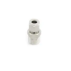 Hydraulic SS 316 Compression Tube Fitting 1/4" Straight Male Connector