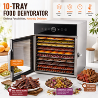 Déshydrateur alimentaire commercial à 10 plateaux en acier inoxydable, sécheur numérique pour friandises pour animaux, viande séchée, fruits, viande, herbes