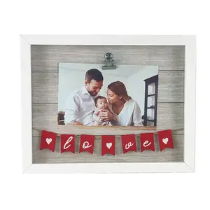 Atacado Abençoado Picture Frame Branco, Exibir um 4x6 Picture Photo Frame com Clip para Membro da Família Mãe Pai Casal Lembrar