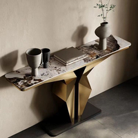 Table d'entrée créative en panneau de roche de luxe léger italien, meuble d'entrée moderne et simple