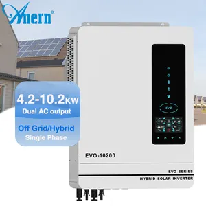 Anorn inverter tenaga surya, inverter gelombang sinus murni MPPT dual AC output off grid 4.2KW 6.2KW 10kW untuk sistem energi surya