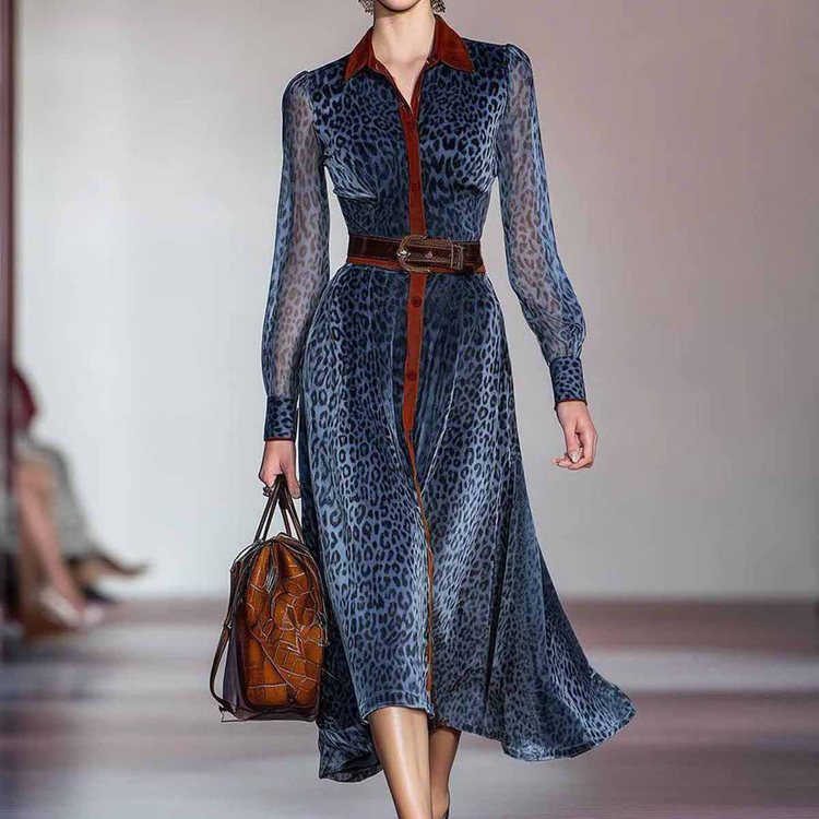 Women 2025 Solid Color Office Dress