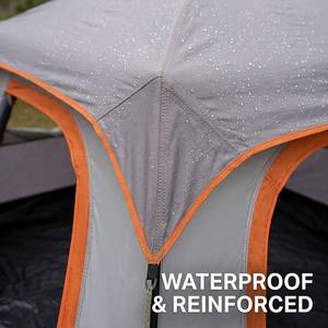 Tente de camping familiale grande capacité imperméable pour 8 à 12 personnes, abri de glamping gris portable à montage facile en 5 minutes - Product Image 4