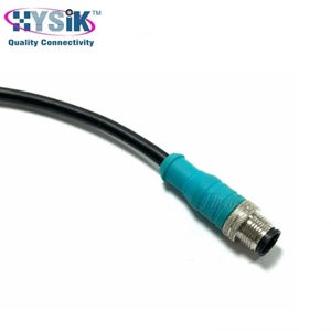 Cabo de Extensão M12 de 2, 3, 4, 5, 6, 8 Pinos, Conector Azul IP67 em PVC, Cordão Moldado de Dupla Ponta para Aviação - Product Image 2