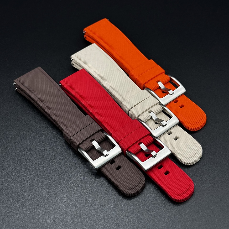 20mm 21mm 22mm Fluorine Rubber Watch Band Durable Waterproof FKM Strap for Men Colorful Replacement Watchband Sport Watch Strap