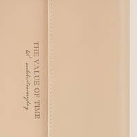 Carnet de planification en cuir PU beige, couverture rigide, reliure cousue, journal imprimé avec texte en anglais, pour le bureau, l'école, cadeau