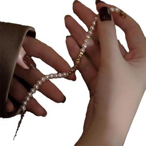 Jiliang Zhuji Handmade Crushed <b>Silver</b> Freshwater Pearl <b>Bracelet</b> 4-5mm Near Exquisite Light Luxury High End Fashion <b>Charm</b> - Product Image 5