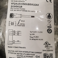 Câble de connexion avec prise rapide YF2A15-050VB5XLEAX, bloc terminal M12 non blindé en PVC, 5 broches, 5 m, protection IP