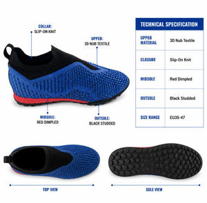 Chaussures de football pour hommes de marque, sur mesure, bleu roi, pour <span class=keywords><strong>futsal</strong></span>, avec structure tricotée en nid d'abeille, semelles rouges, semelle extérieure en TPU et semelle intermédiaire en EVA - Product Image 3